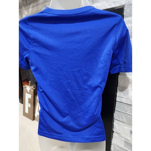 Nike T Shirt Youth Boys Med Dri Fit Blue Swoosh Logo Graphic Performance Active - Picture 4 of 6